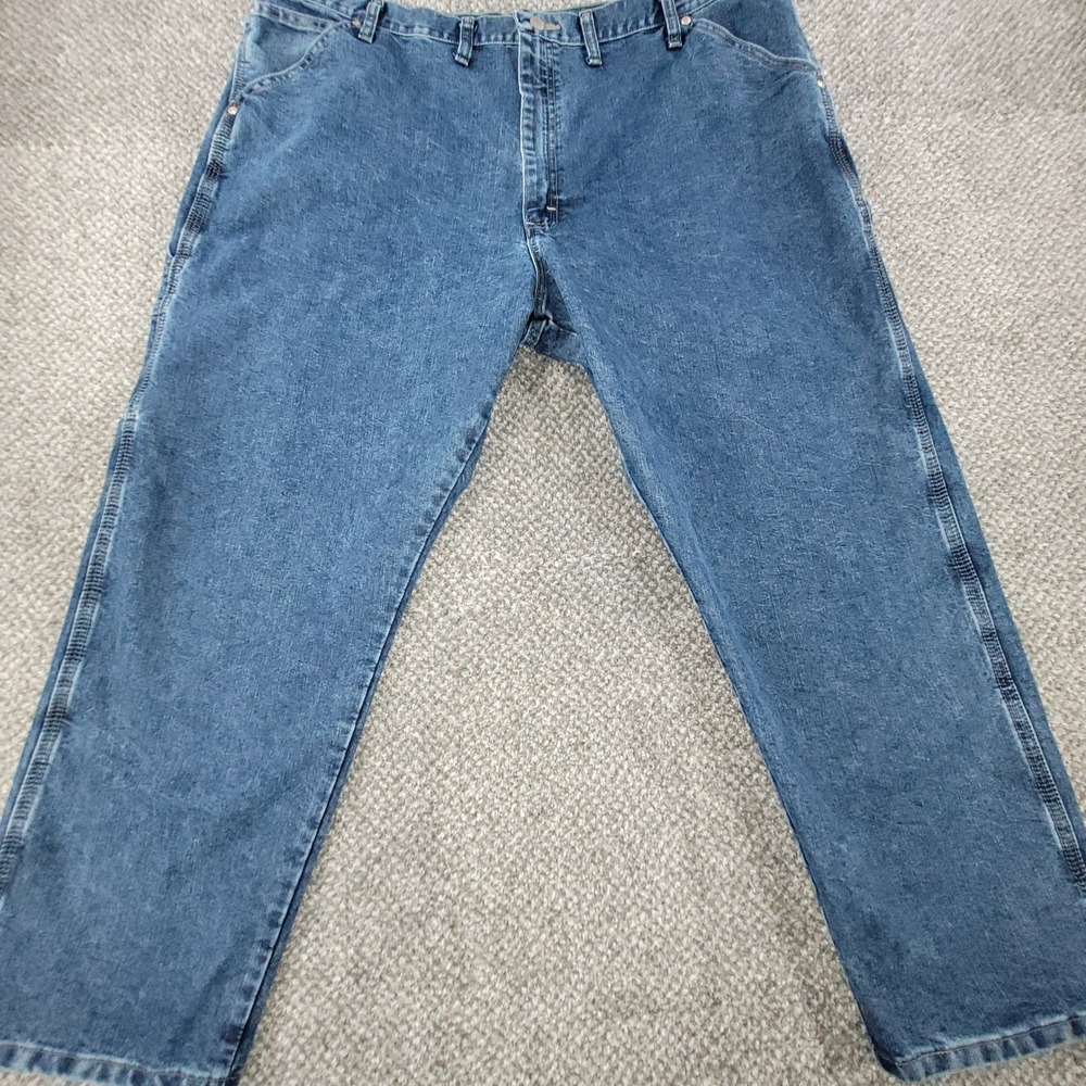 Wrangler Carpenter Jeans Mens 44x29 Blue Denim Utility Work Pants Trousers